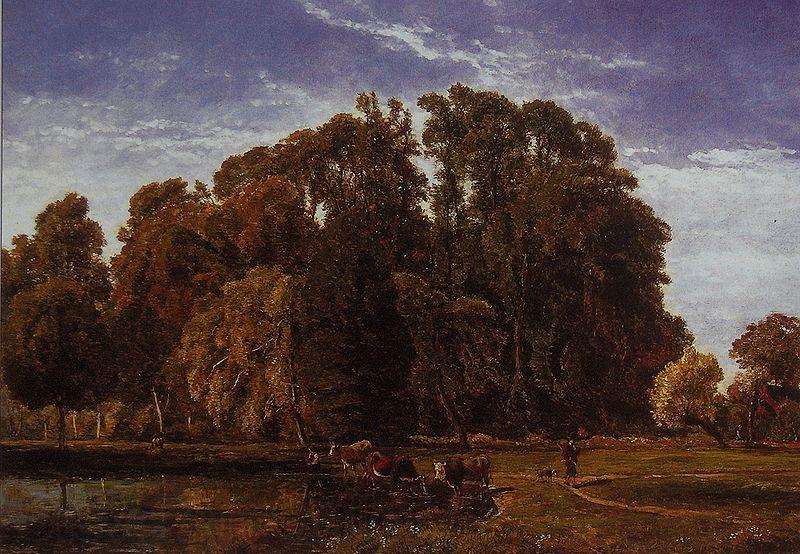 Theodore Fourmois The lake at Beloeil France oil painting art